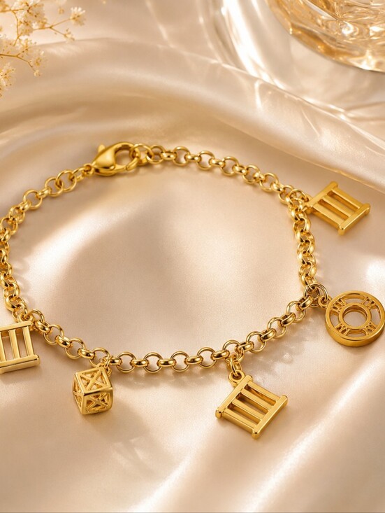 Fashion Jewelry Jewelry - Fashion Jewelry Gold Charm Link Bracelet